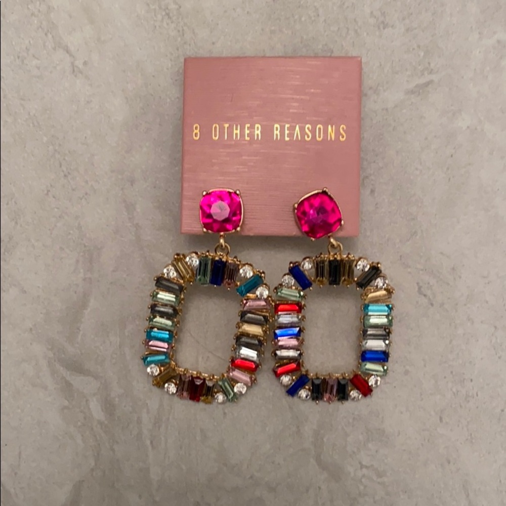 Multicolor stud hoops. Never been worn. NWT!